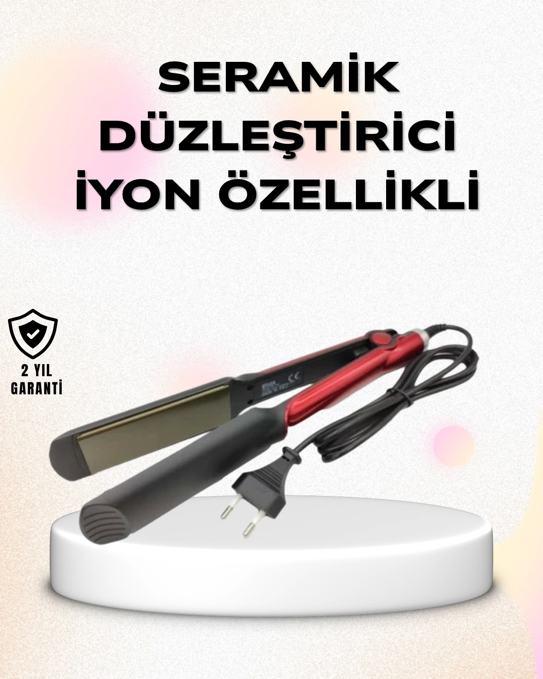 Professional Hair Straightener – 360° Rotary Cable and Compact Design