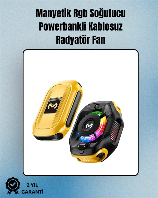 RGB Light Girdap Fan Mobile Cooler  Işık Magnetic Mount  Giriş Type-C Input