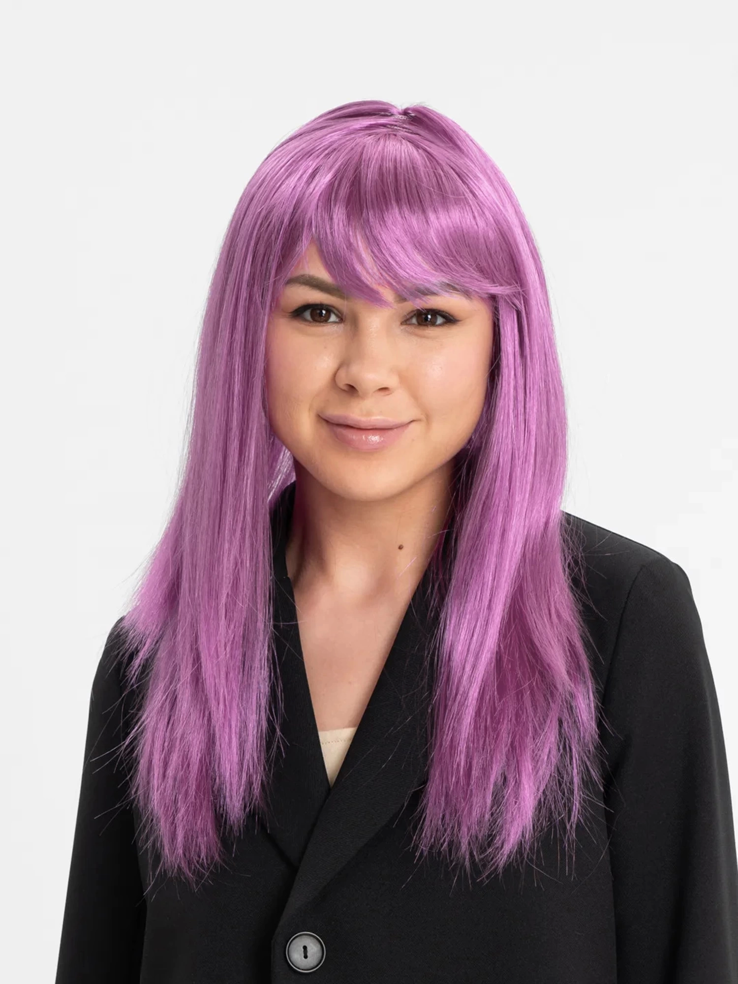 Rose Pink Color Straight Cut Long Party Persue Hair