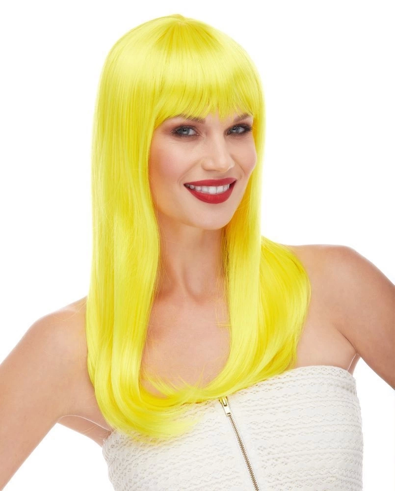 Yellow Color Long Straight Party Persian