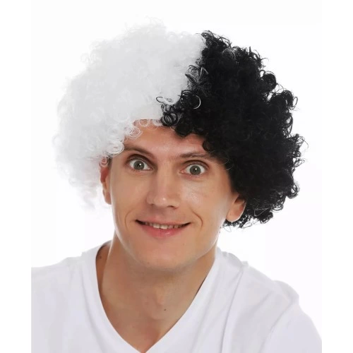 Black White Curly Afro Bonus Fan Percus