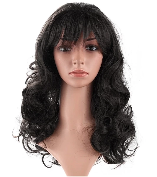 Black Color Wavelength Long Party Percus 55 Cm