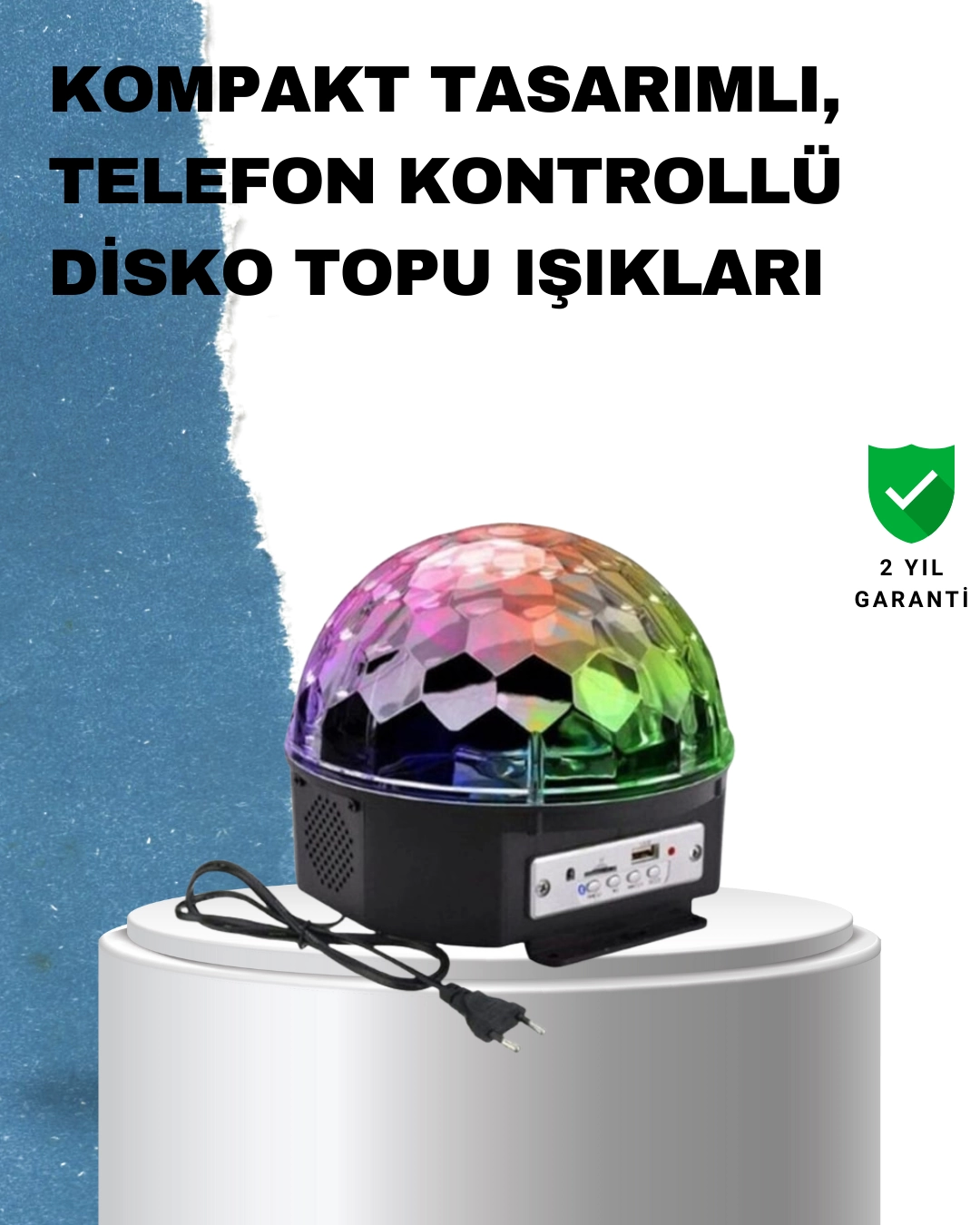 Portable RGB Disco Ball Bluetooth And Remote Control Feature