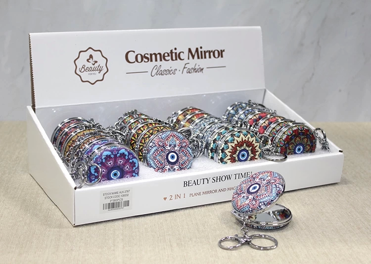 Stone Handheld Mirror Keychain Alk3767