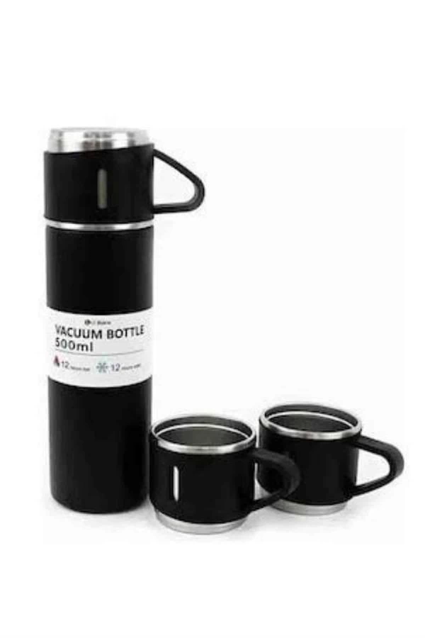 Thermos Stainless Steel Thermos Black Color 3 Cup Thermos Set