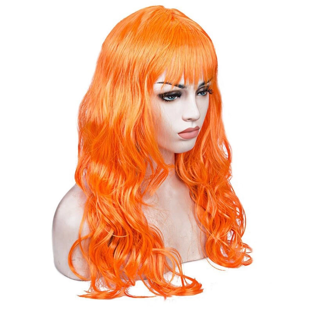 Orange Color Lining Wave Cut Party Persian