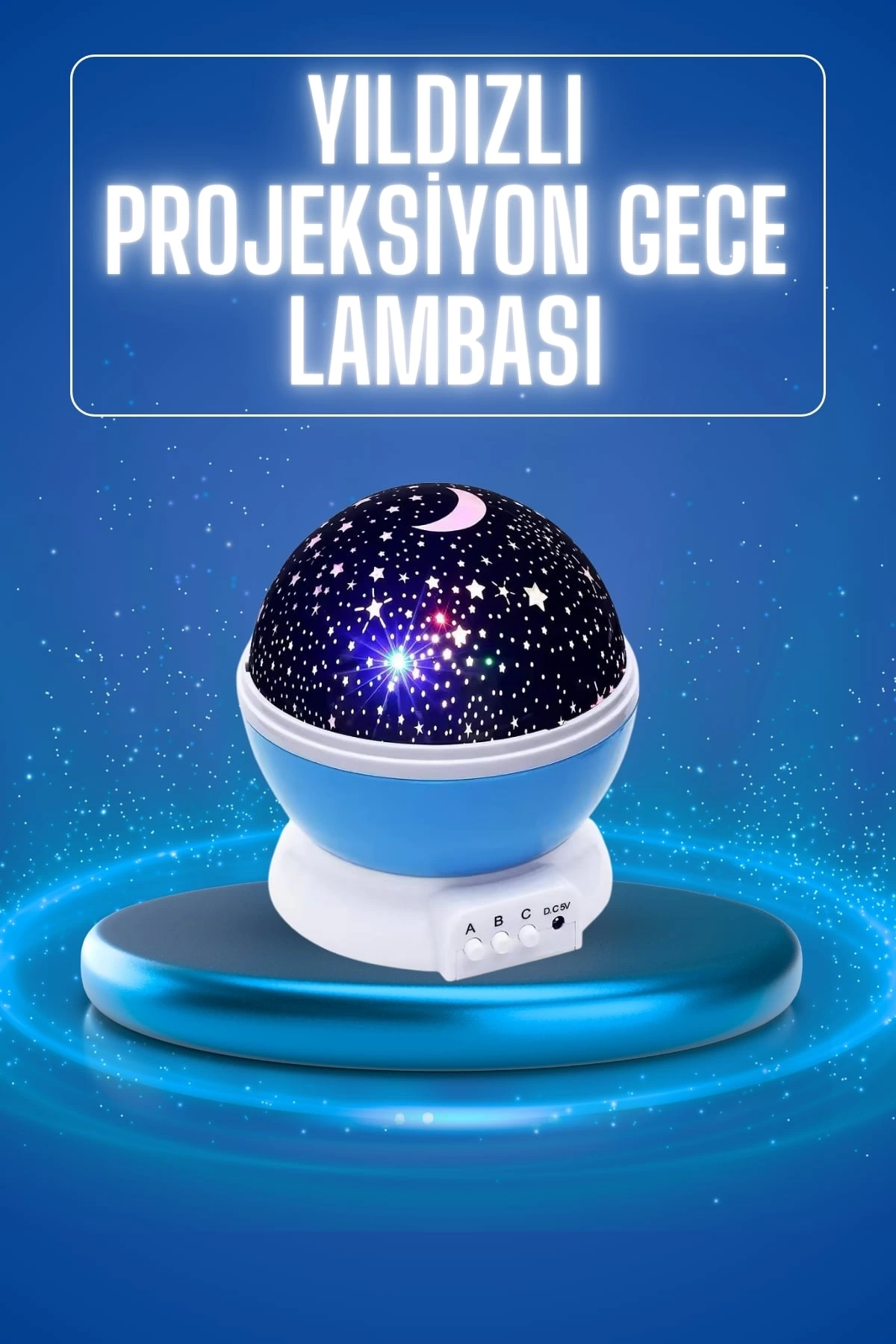 Star Night Lamp Purple Projection View Table Lamp Can Change Color