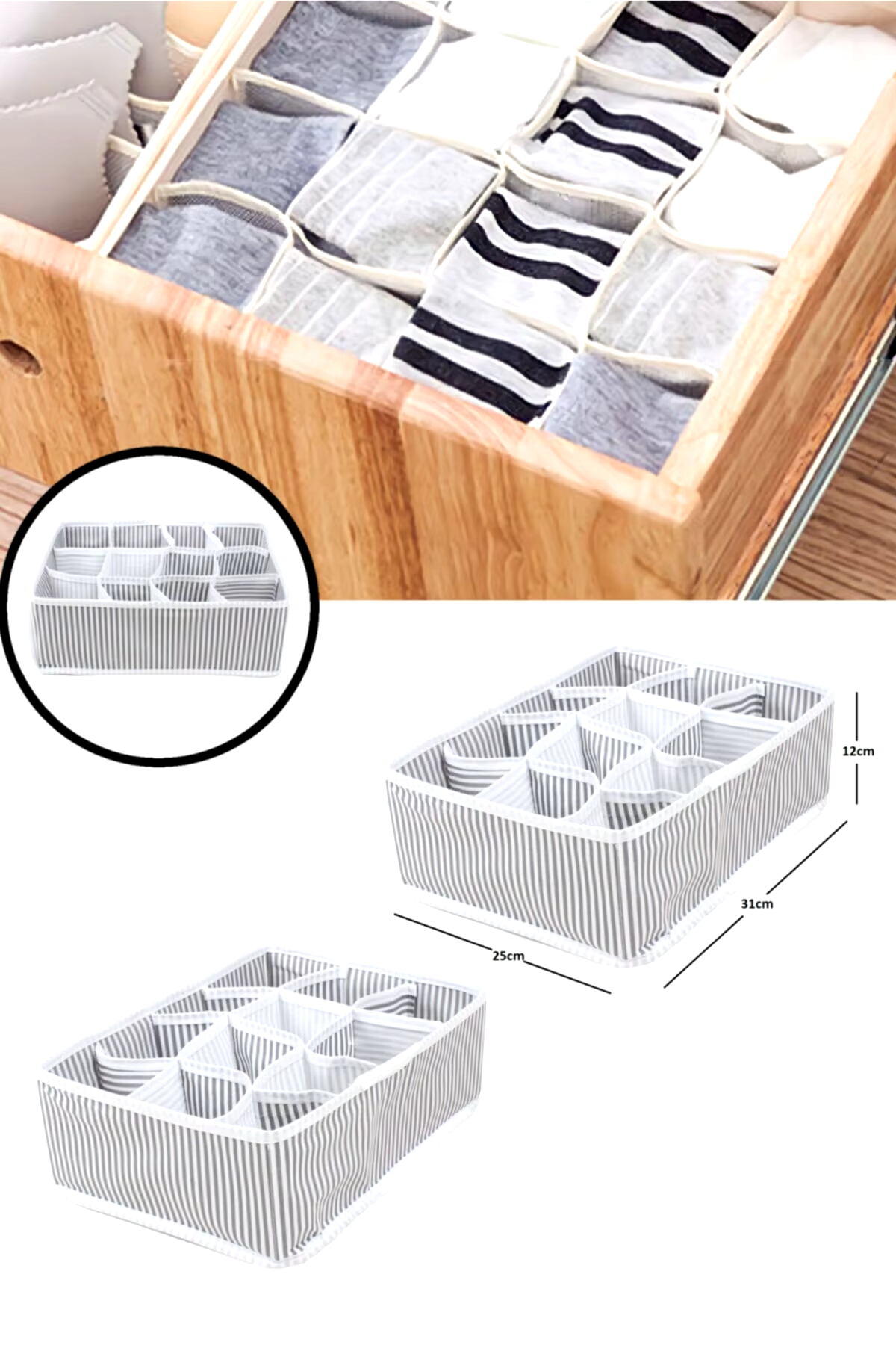 12 Folded Practical Partition Drawer Regulator Organizer (Internal Laundry Tie Socks Regulator)