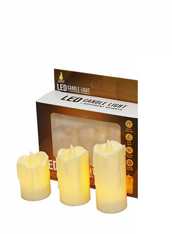 Flame Led Candle Moving Flame Appearance Decorative Candle - 3 Sets (Medium Size)