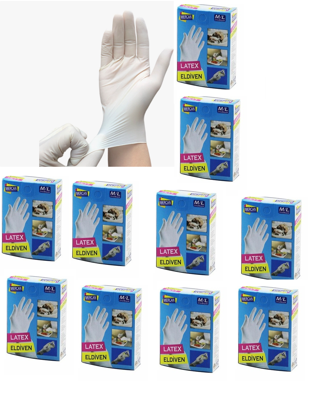 Eldiven Latex Eldiven Muayene Eldiveni M/L 60 Adet