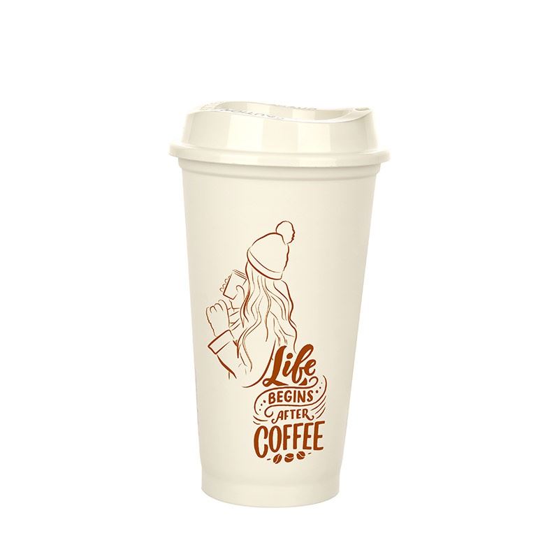 Coffee Cup - Cream with Lid 473 ml