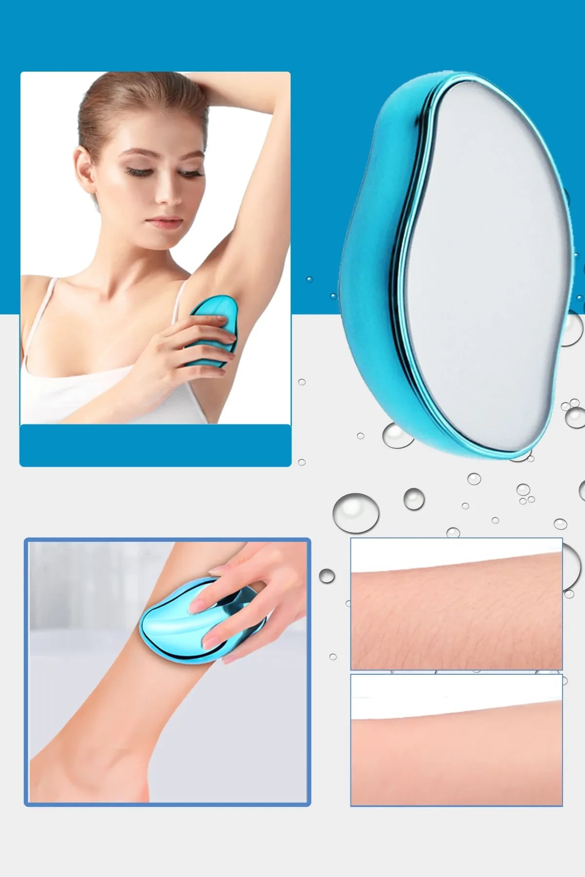 Crystal Epilator Painless Manual Hair Remover Hair Removal Tool Arm Leg Seat Six