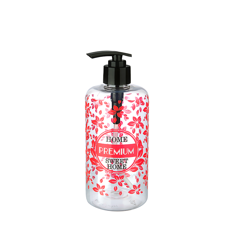 Transparent Liquid Soap Dispenser 500 ML With Round Plastic Pump