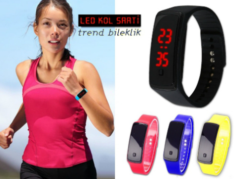 Led Arm Clock with Black Screen(Red)