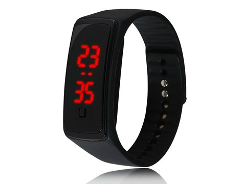 Black Screen Led Arm Clock (Black)