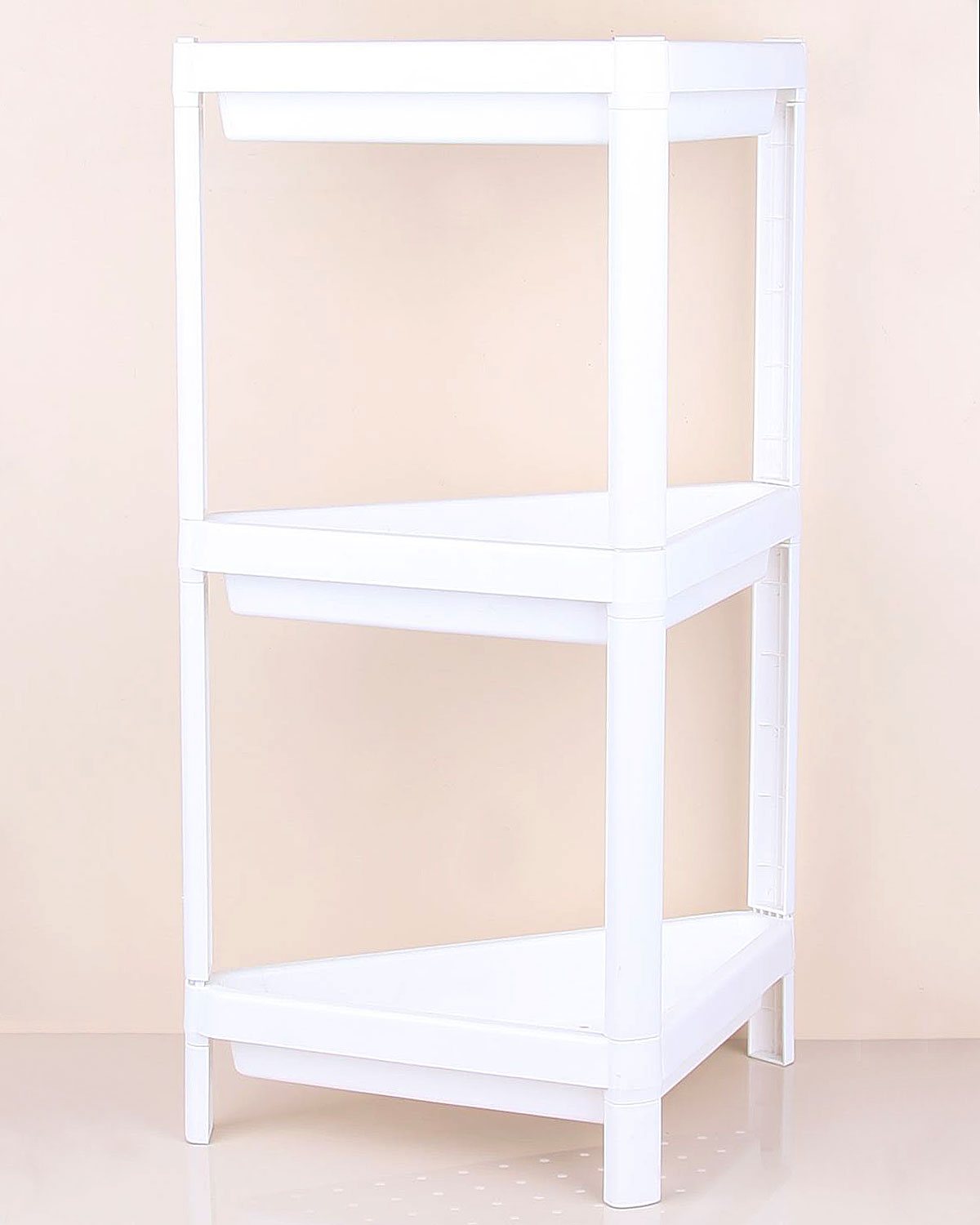 Triangle 3 Layer Shelf Unit - Kitchen - Bathroom Storage Shelf - White