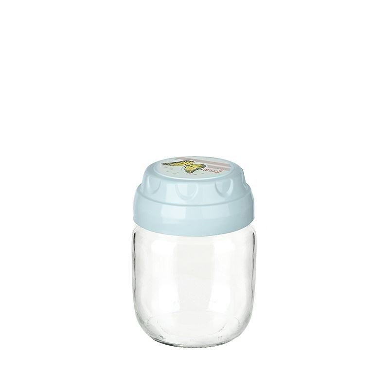 Vintage Dekoratif Desenli Cam Kavanoz 425ml - 14,3 oz