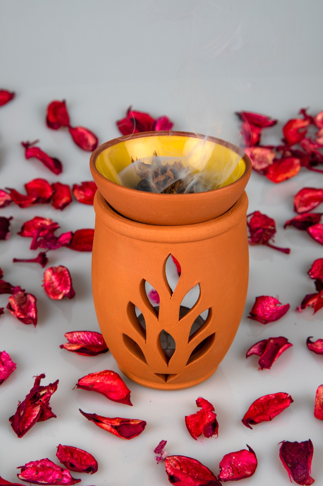 Living Flower Handmade Çömlek Buhurdanlık Tütsulik