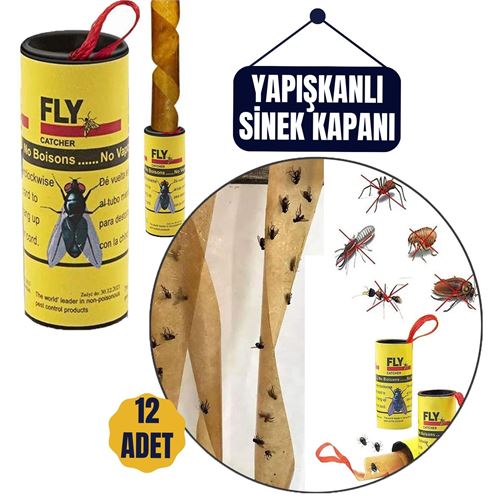 12 Pcs Sticky Fly Cap 74 cm