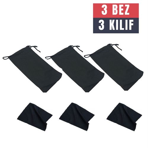 3 Pcs Glasses Case + Cloth Set