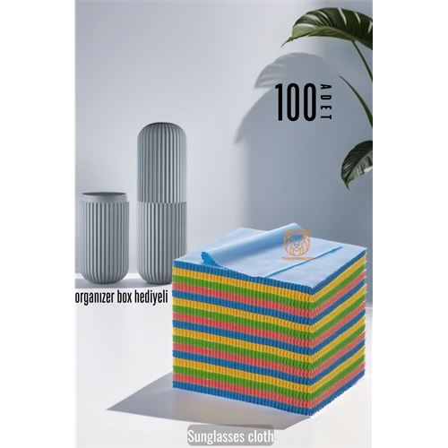 100 AD Promotional Glasses Wipe Cloth Organizer Box With Gift