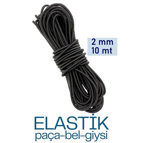 Waist Leg Clothes Tire 2 mm 10 Mt BLACK