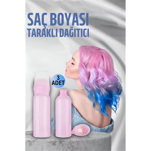 Hair Dye Equal Distribution Combed Bottle Refillable Applicator 3 PCS