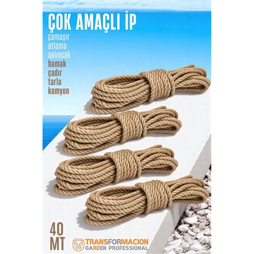 Multi Purpose Thick Rope Carrot Rope - Laundry Rope Swing Rope Jumper Rope 40 Meter