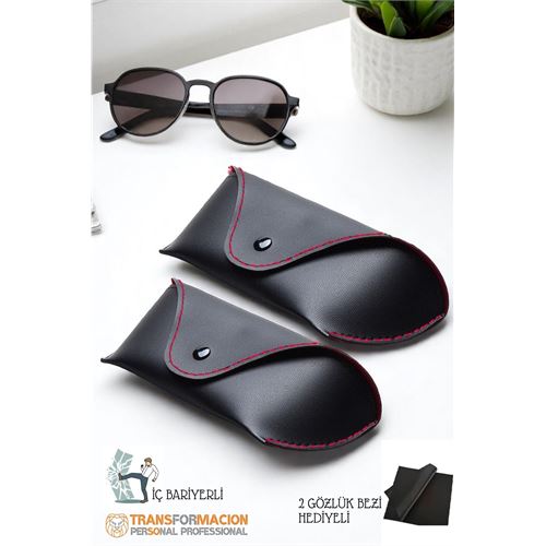 Protected Leather Glasses Foam Protected Glasses Protection Case 2 li SET