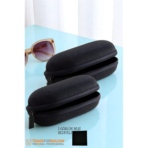 Kumaş Kaplı Gözlük Kabı Gözlük Koruma Kılıfı 2 li SET