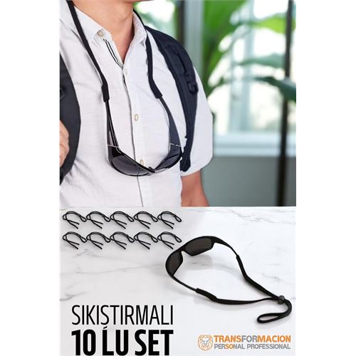 Gözlük İpi Ayarlanabilir Sıkıştırmalı Gözlük İpi 10 lu SET
