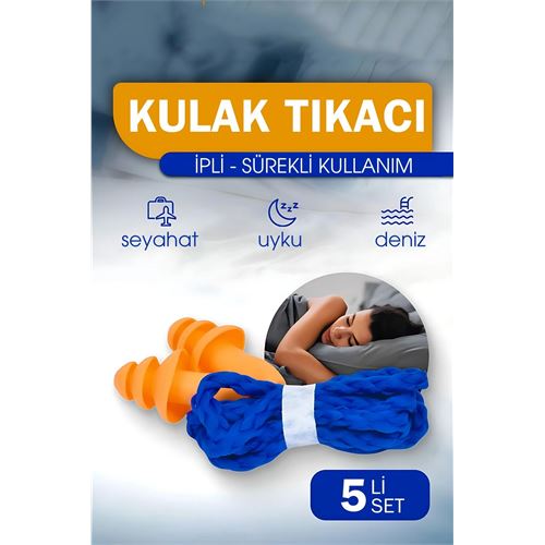 Ear Strainer - Drawstring Silicone Ear Strain Travel Marine Sleep Ear Strainer 5 li SET