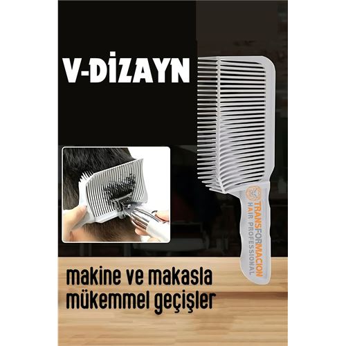 Hairdress Berber V Design Curved Contour Cutting Tarağı