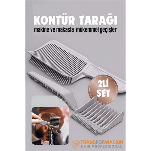 Hairdress Berber Curved Contour Cutting Tarağı 2 li SET