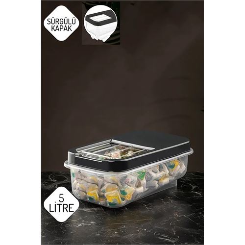 Reagan Tablet ve Deterjan Saklama Kutusu 5 lt ANTRASİT