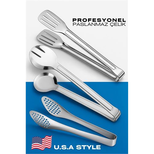 American Type Kitchen Tong Set 3L SET 304 Stainless Steel