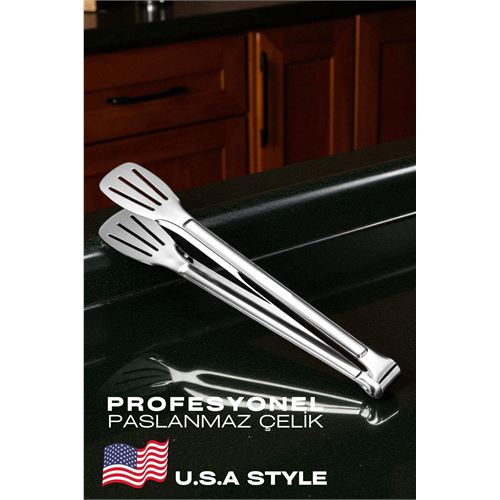 American Type Kitchen Tong 304 Stainless Steel Pasta Cake Salad Multi Purpose Tong