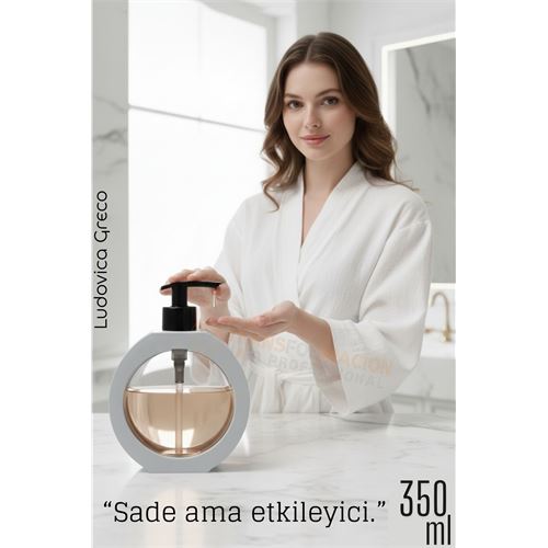 Sıvı Sabunluk – Kırık Beyaz Renk, 350 ml, Modern Tasarım