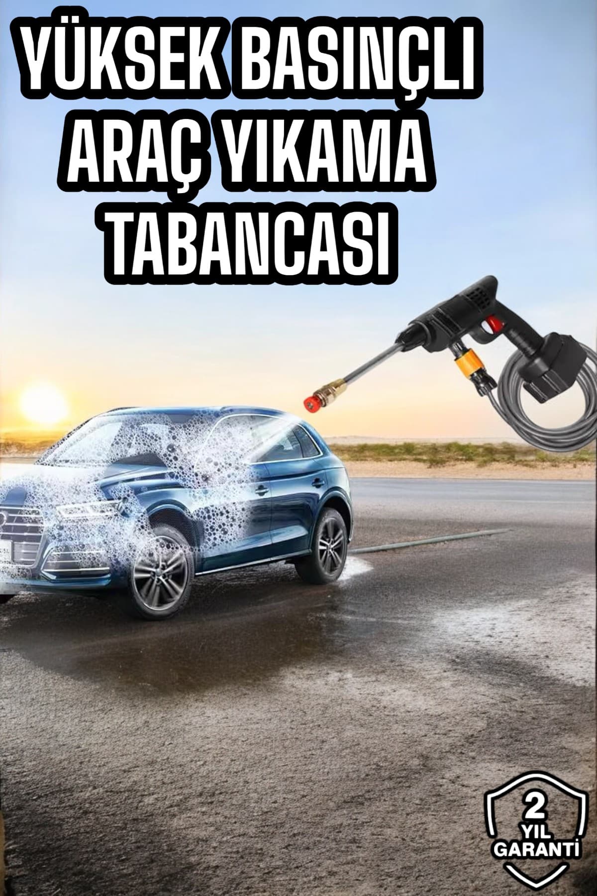Bahçe ve Araba Yıkama Tabancası Su Basınçlı Hazneli Bataryalı Oto Yıkama