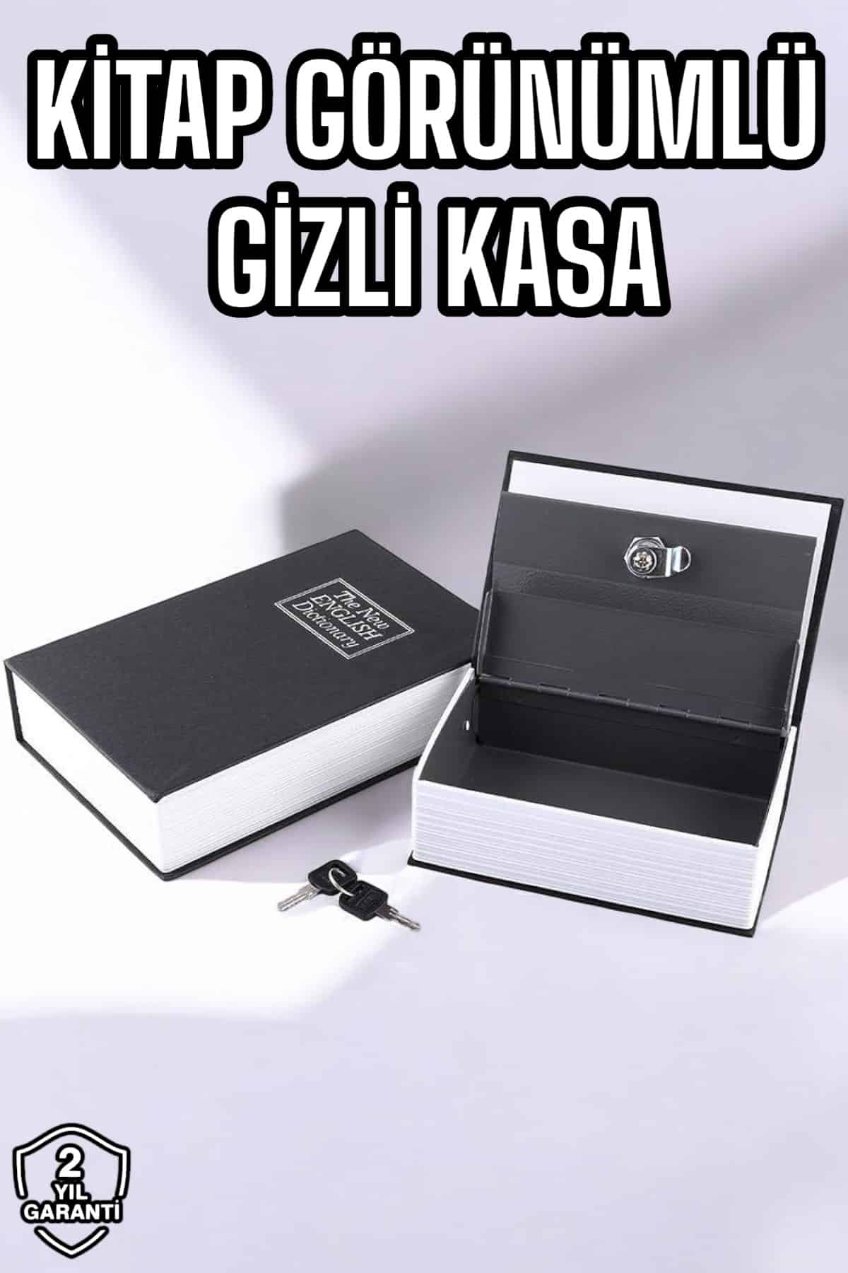 Büyük Boy Anahtarlı Kitap Görünümlü Gizli Kasa Çelik Kasa Altın Kasası