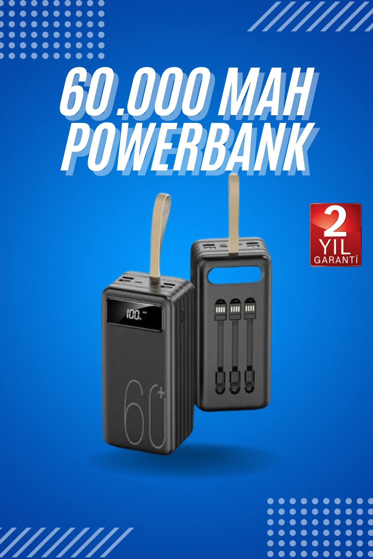 Powerbank Yüksek Kapasiteli 60.000 Mah Hızlı Şarj Şarj Özellikli Batarya