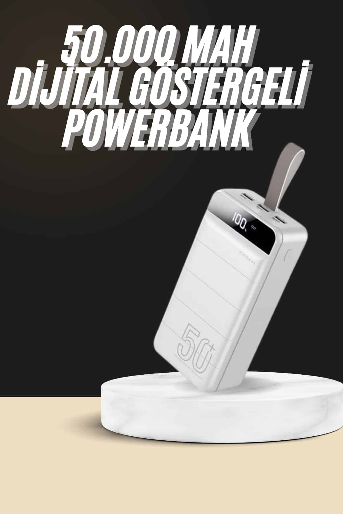 Hızlı Taşınabilir 50.000 Mah Powerbank Led Ekran Android ve İOS Uyumlu