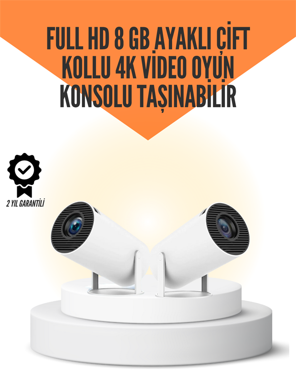 10.000 Oyun Destekli, Çift Kollu 4K Projeksiyon – HDMI, USB, AUX, Ethernet Yok