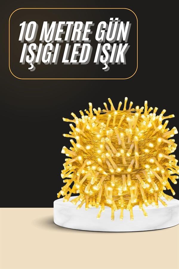10 Metre Günışığı Led Işık Fişli Dekoratif Ortam Aydınlatması 3 Modlu Led Şerit Işık