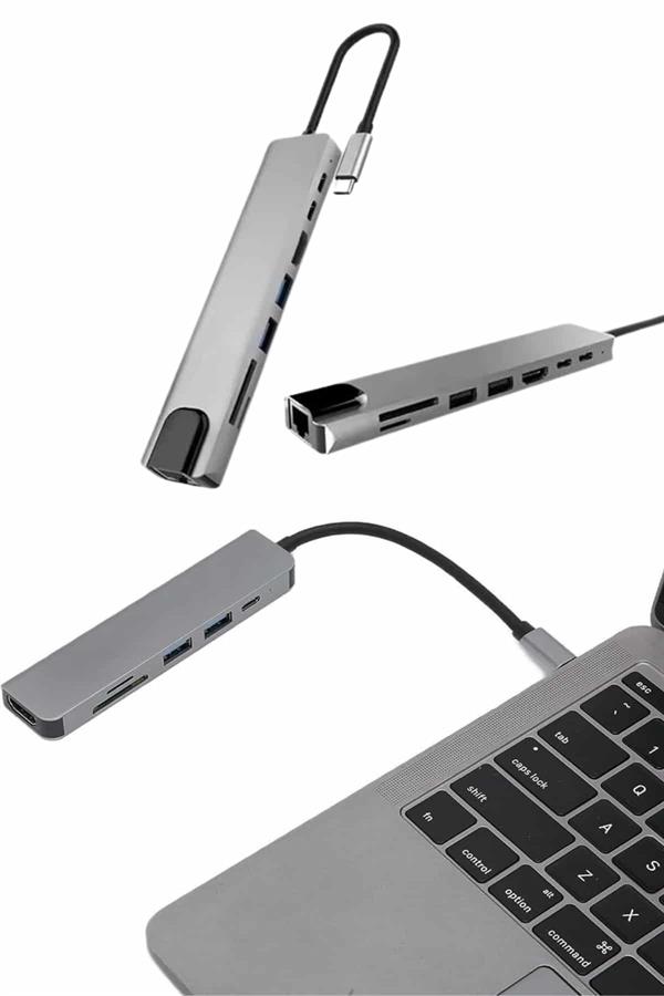 Çevirici Dönüştürücü Adaptör Macbook 3 In 1 Type-C To Hdmı USB 3.0