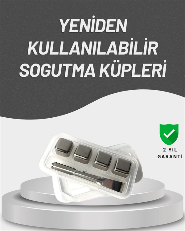 Çevre Dostu Metal Buz Küpü ve Kullanışlı Klips Seti