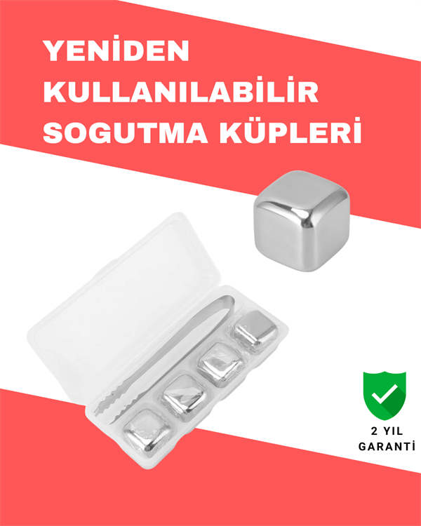 Hızlı Soğutma Özellikli Paslanmaz Metal Buz Küpü Takımı