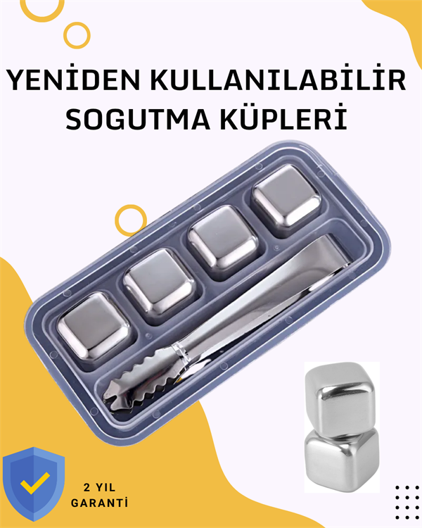 Paslanmaz Metal Buz Küpleri-Çok Amaçlı Kullanıma Uygun
