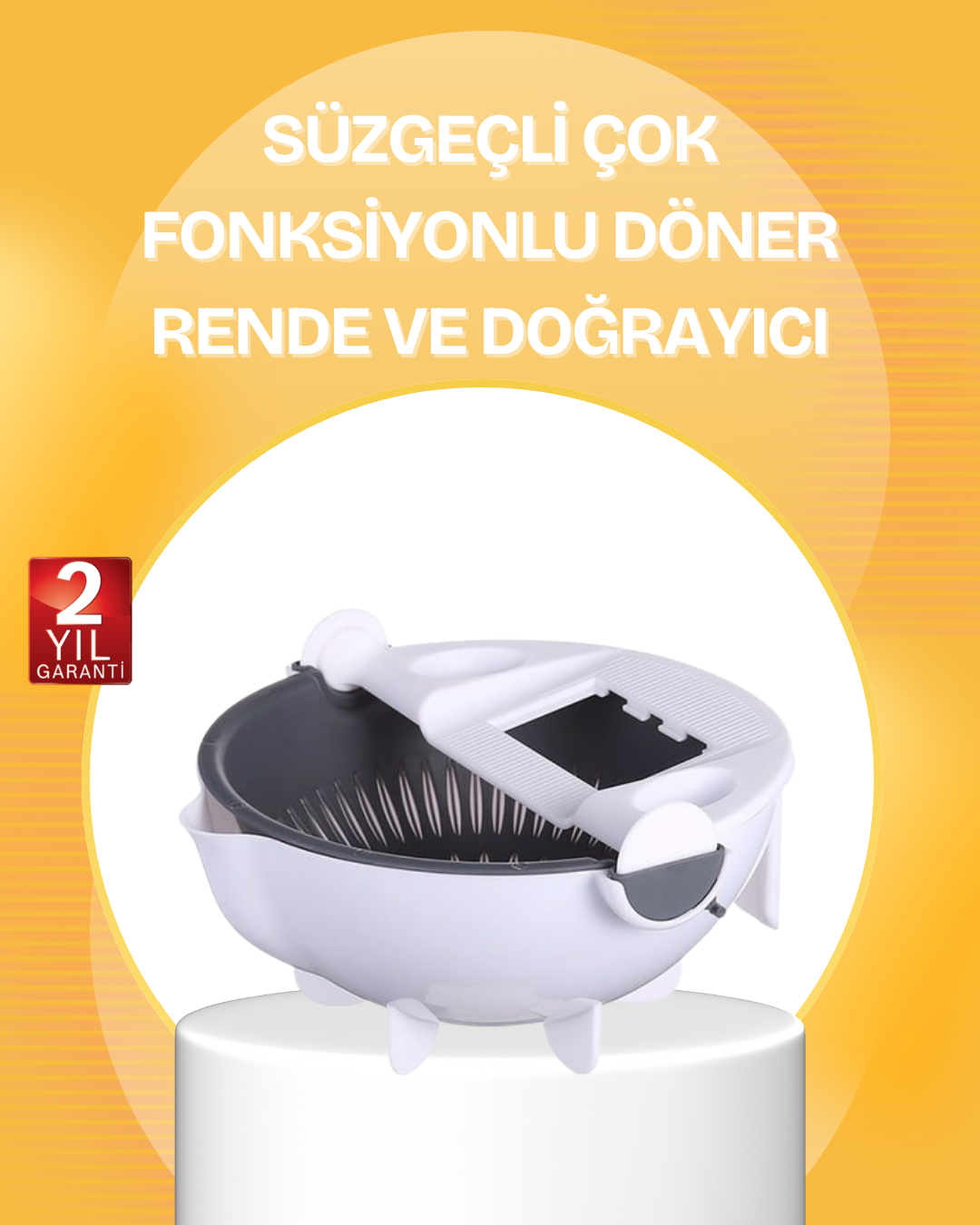 5 Fonksiyonlu Döner Süzgeçli Rende ve Dilimleyici Aparat
