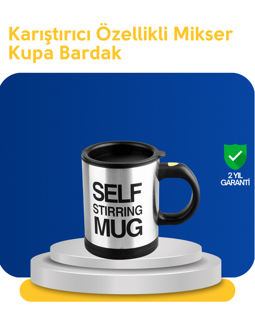 Pratik ve Dayanıklı Termos Kupa | Tek Tuşla Otomatik Karıştırma